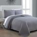 Estate Collection Tristan Quilt Set by American Home Fashion in Dove Grey (Size KING)