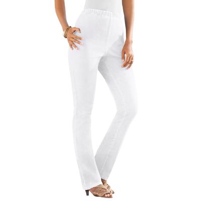 Plus Size Women's Straight Leg Comfort Stretch Jean by Denim 24/7 by Roamans in White Denim (Size 18 WP)