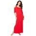 Plus Size Women's Ultrasmooth Fabric Cold-Shoulder Maxi Dress by Roaman's in Vivid Red (Size 22/24)