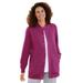 Plus Size Women's Fleece Baseball Jacket by Woman Within in Raspberry (Size 4X)