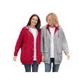 Plus Size Women's Fleece Nylon Reversible Jacket by Woman Within in Classic Red Heather Grey (Size 4X) Rain Jacket