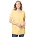 Plus Size Women's Perfect Short-Sleeve Keyhole Tee by Woman Within in Banana (Size 26/28) Shirt