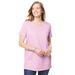 Plus Size Women's Perfect Short-Sleeve Keyhole Tee by Woman Within in Pink (Size 38/40) Shirt