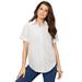 Plus Size Women's Short-Sleeve Kate Big Shirt by Roaman's in White (Size 36 W) Button Down Shirt Blouse