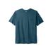 Men's Big & Tall Shrink-Less™ Lightweight Pocket Crewneck T-Shirt by KingSize in Heather Teal (Size 8XL)