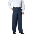 Men's Big & Tall WRINKLE-FREE PANTS WITH EXPANDABLE WAIST, WIDE LEG by KingSize in Navy (Size 36 40)