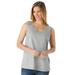 Plus Size Women's Perfect Scoopneck Tank by Woman Within in Heather Grey (Size 6X) Top