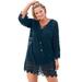 Plus Size Women's Scallop Lace Cover Up by Swim 365 in Black (Size 30/32) Swimsuit Cover Up