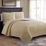 Tristan Quilt Set by American Home Fashion in Straw Yellow (Size FL/QUE)