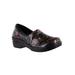 Extra Wide Width Women's Laurie Slip-On by Easy Street in Black Floral Bright Groovy (Size 8 WW)