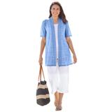Plus Size Women's Lightweight Open Front Cardigan by Woman Within in French Blue (Size M) Sweater