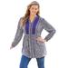 Plus Size Women's Button-Front Mixed Print Tunic by Woman Within in Slate Rose Garden (Size 3X)