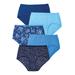 Plus Size Women's Cotton Brief 5-Pack by Comfort Choice in Evening Blue Dot Pack (Size 14) Underwear