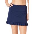 Plus Size Women's Ruffle-Trim Swim Skirt by Swim 365 in Navy (Size 24) Swimsuit Bottoms