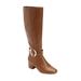 Wide Width Women's The Vale Wide Calf Boot by Comfortview in Mocha (Size 7 1/2 W)