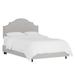 Nail Button Notched Bed by Skyline Furniture in Oxford Stripe Charcoal (Size TWIN)