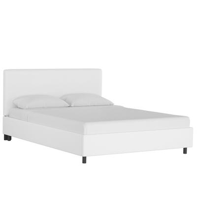 Twill Upholstered Platform Bed by Skyline Furniture in Twill White (Size FULL)