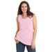 Plus Size Women's Perfect Scoopneck Tank by Woman Within in Pink (Size 3X) Top