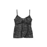 Plus Size Women's Bra-Size Wrap Tankini Top by Swim 365 in Black White Leopard Print (Size 38 D)