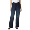 Plus Size Women's Wide Leg Fineline Jean by Woman Within in Indigo Sanded (Size 18 W)