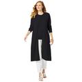 Plus Size Women's Fine Gauge Duster Cardigan by Jessica London in Black (Size 14/16) Cardigan Sweater