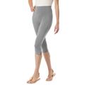 Plus Size Women's Stretch Cotton Capri Legging by Woman Within in Medium Heather Grey (Size 6X)