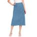 Plus Size Women's Flex-Fit Pull-On Denim Skirt by Woman Within in Light Stonewash (Size 16 W)