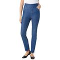 Plus Size Women's Flex Fit Pull On Slim Denim Jean by Woman Within in Medium Stonewash (Size 34 T)