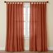 Wide Width Poly Cotton Canvas Tab-Top Panel by BrylaneHome in Terracotta (Size 48" W 45" L) Window Curtain