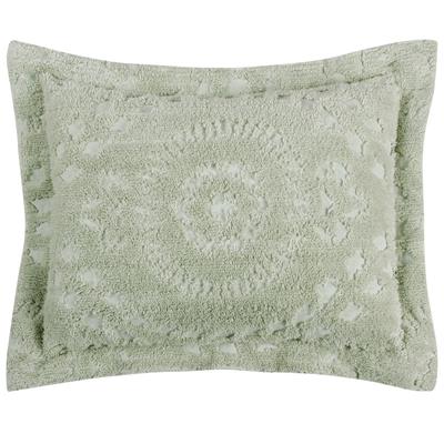 Rio Collection Tufted Chenille Sham by Better Trends in Sage (Size EURO)
