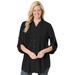 Plus Size Women's Pintucked Tunic Blouse by Woman Within in Black (Size 3X)