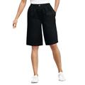 Plus Size Women's 7-Day Elastic-Waist Cotton Short by Woman Within in Black (Size 40 W)