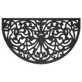 Wrought Iron Rubber Mat 18" x 30" by Achim Home Décor in Black Swirl