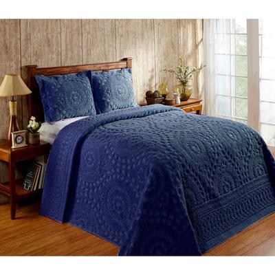 Rio Collection Chenille Bedspread by Better Trends in Navy (Size FULL/DOUBLE)