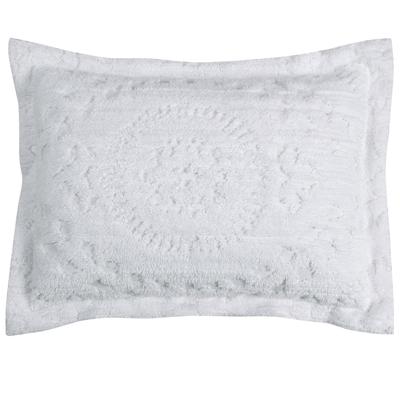 Rio Collection Tufted Chenille Sham by Better Trends in White (Size KING)