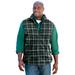 Men's Big & Tall Explorer Plush Fleece Zip Vest by KingSize in Hunter Plaid (Size 6XL)