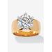 Women's Yellow Gold-Plated Cubic Zirconia Solitaire Engagement Ring by PalmBeach Jewelry in Cubic Zirconia (Size 5)