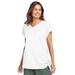 Plus Size Women's Side Tie Knit Tee by Woman Within in White (Size 34/36)