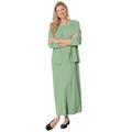 Plus Size Women's Lettuce Trim Knit Jacket Dress by Woman Within in Sage (Size 22/24)