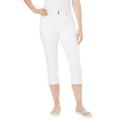 Plus Size Women's Secret Solutions™ Tummy Smoothing Capri Jean by Woman Within in White (Size 34 W)