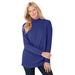 Plus Size Women's Perfect Long-Sleeve Mockneck Tee by Woman Within in Ultra Blue (Size 2X) Shirt