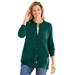 Plus Size Women's Perfect Long-Sleeve Cardigan by Woman Within in Emerald Green (Size 2X) Sweater