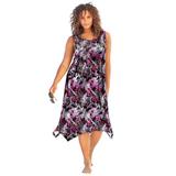Plus Size Women's Sharktail Beach Cover Up by Swim 365 in Multi Textured Palms (Size 26/28) Dress