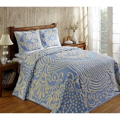 Tufted Chenille Bedspread by Better Trends in Blue (Size KING)