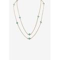 Women's Gold Tone Endless 48" Necklace with Princess Cut Birthstone by PalmBeach Jewelry in December