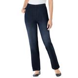 Plus Size Women's Straight Leg Fineline Jean by Woman Within in Indigo Sanded (Size 38 WP)