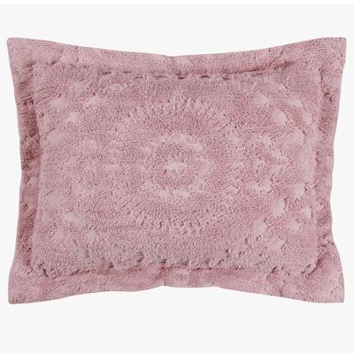 Rio Collection Tufted Chenille Sham by Better Trends in Pink (Size EURO)