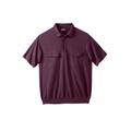 Men's Big & Tall Jersey Double Pocket Banded Bottom Polo by KingSize in Bordeaux (Size 2XL)