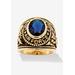 Men's Big & Tall Gold-Plated Sapphire Air Force Ring by PalmBeach Jewelry in Sapphire (Size 11)