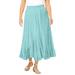 Plus Size Women's French Skirt by Roaman's in Light Aqua (Size 24 W)